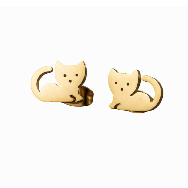 SMJEL Ohrstecker Edelstahl, Gold, Damen, minimalistisch - Bild 2