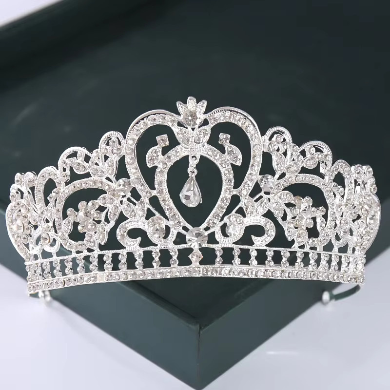 Diadem Gold Silber Farbe, Kristall, Perle, Damen - Bild 2