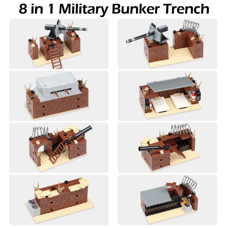BRICKPANDA WW2 Militär Graben Ruinen Bausteine Kit, Soldaten, Armee Figuren, Krieg Szene - Bild 3