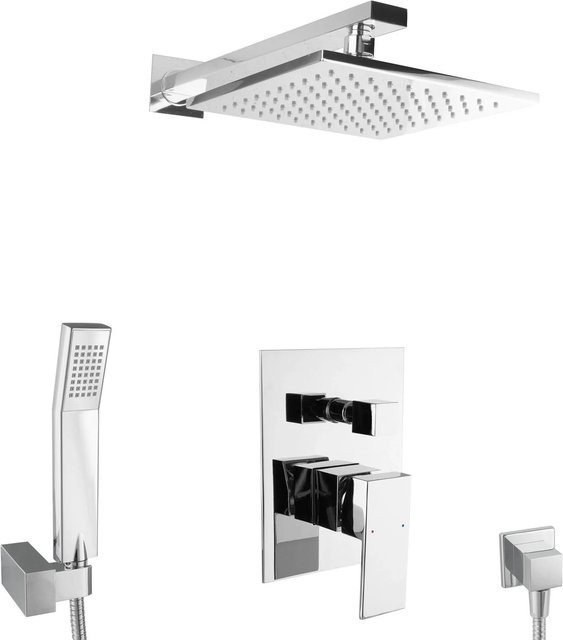 PaulGurkes Unterputz Duschsystem Komplett mit Handbrause und Umschalter in Chrom - Bild 1