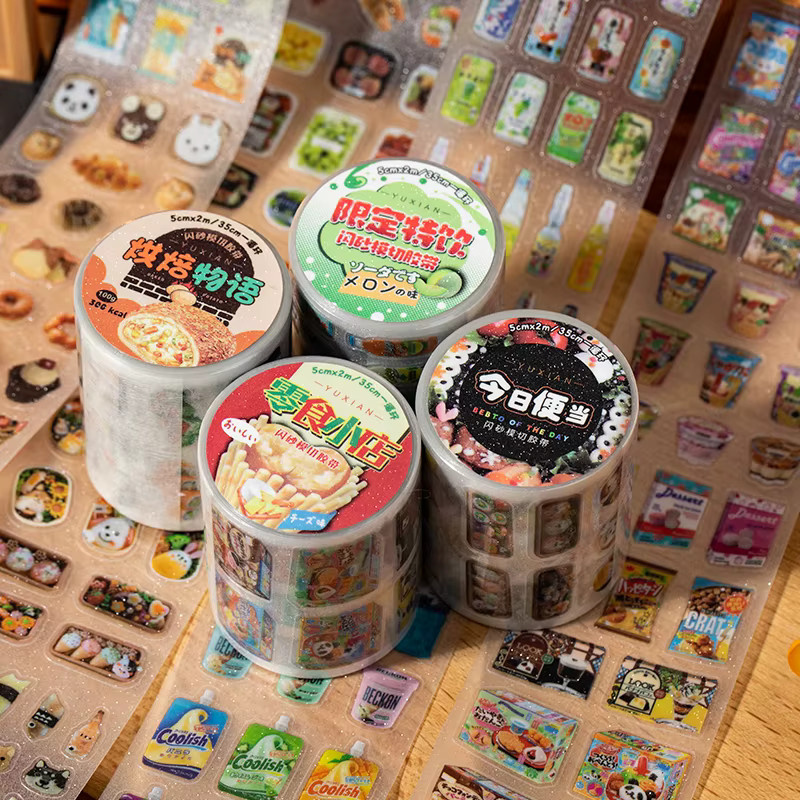 Dekoratives Showa Washi Klebeband im Cartoon-Design, Mehrfarbig, für Scrapbooking und DIY-Projekte - Bild 2