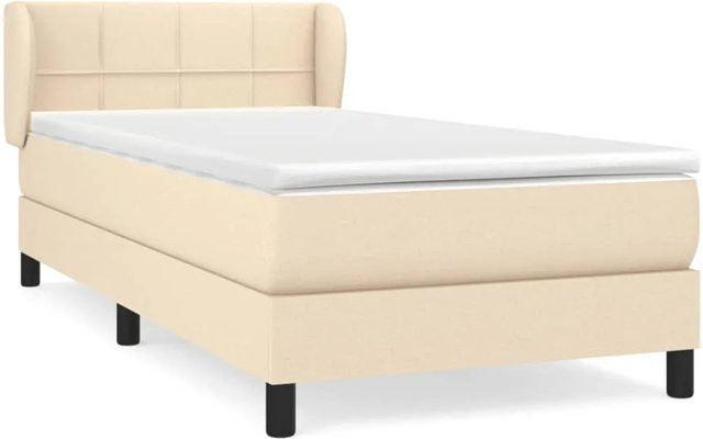 vidaXL Boxspringbett mit Matratze Hybrid-Design in Beige, B/T/H: 80 x 200 cm - Bild 1