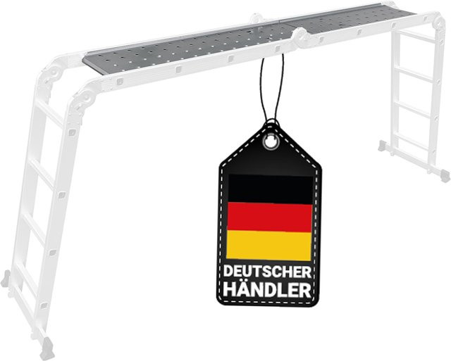 Craftfull Arbeitsplattform für Mehrzweckleiter CF-104A in Weiß mit Anti-Rutsch-Trittfläche, Tragkraft 150 kg - Bild 1