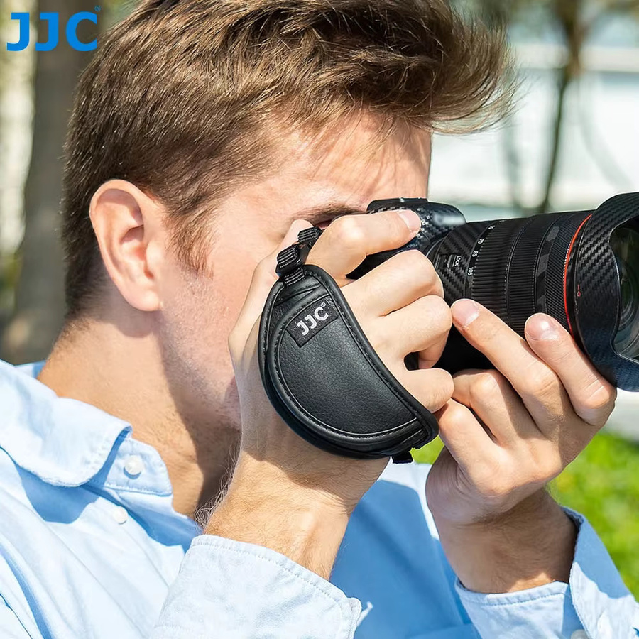 JJC Kamera Handschlaufe aus Leder mit Schnellverschluss in Schwarz für Canon, Sony und Olympus - Bild 2