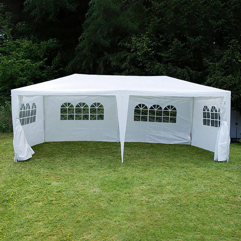 VCM Pavillon Weiß mit Seitenteilen und Stahlgestell B/T/H: 600 x 300 x 197 cm - Bild 2