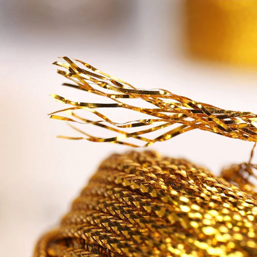 Golddraht gewebtes Seil in Gold für Bastelarbeiten und Geschenkverpackungen, 1 Rolle mit 100 m Länge - Bild 3