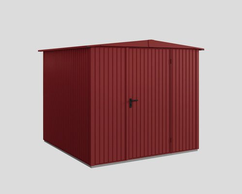 Ecostar Gerätehaus Trend-S aus Metall in Rot mit B/H/T: 238 x 216 x 238 cm - Bild 1
