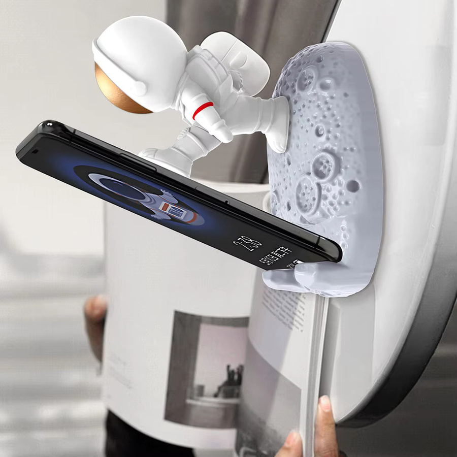 AKABEILA Astronauten-Telefonständer Spaceman Handyhalterung für den Schreibtisch in Weiß - Bild 3