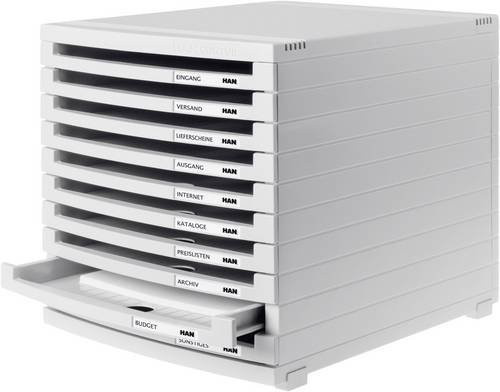 HAN CONTUR 1510-0-11 Schubladenbox Lichtgrau mit 10 Schubfächern für DIN A4, DIN B4 und DIN C4 - Bild 1