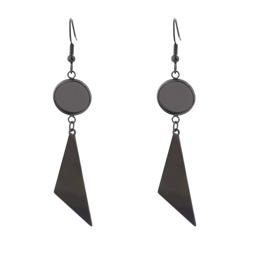 onwear Ohrring-Basisfassungen mit Anhängern, Edelstahl, Schwarz, 12mm, Unisex - Bild 2