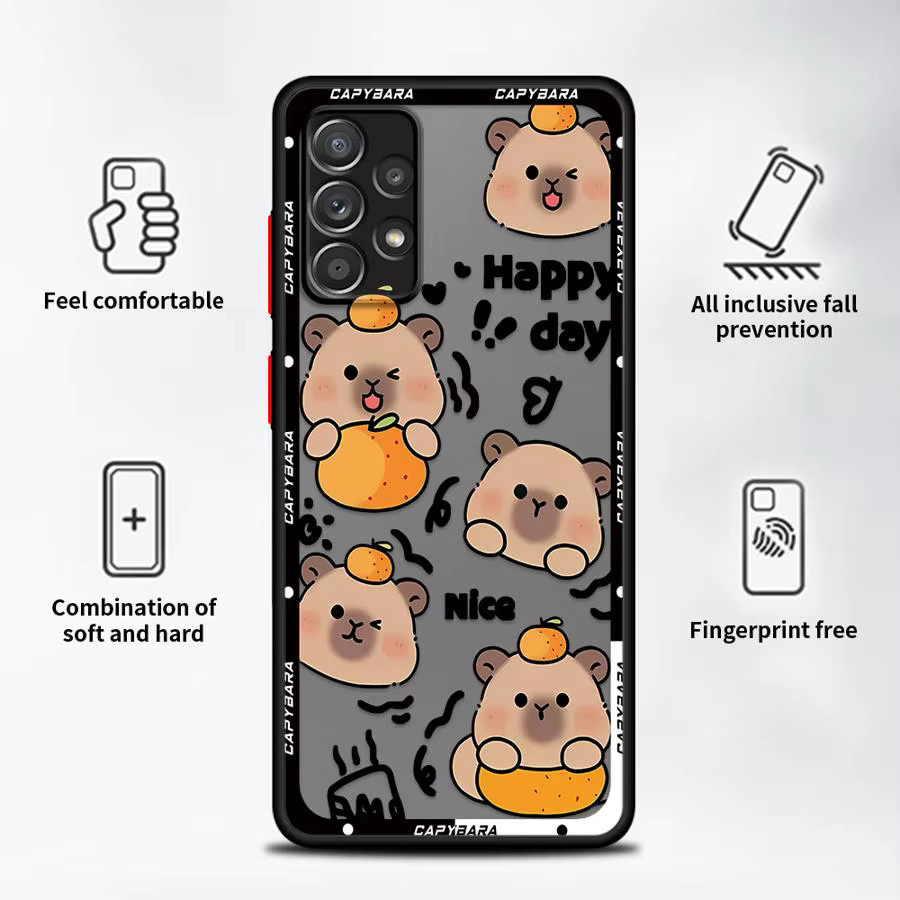 Niedliche Handyhülle mit Capybara Motiv für Samsung Galaxy A17 A52 A35 A16 A15 A52S A72 A14 A23 A34 A36 A53 A56 A55 A73 A33 A54 - Bild 3