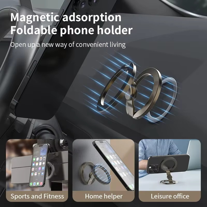 ILEPO Fidget Spinner Magnetischer Telefonhalter für MagSafe, Faltbarer Gyroskop-Ring-Griff und Ständer, Grau - Bild 3