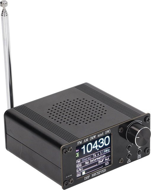 TOMTOP JMS Tragbarer Kurzwellenempfänger mit FM AM-Empfang 150 kHz bis 108 MHz in Schwarz - Bild 1