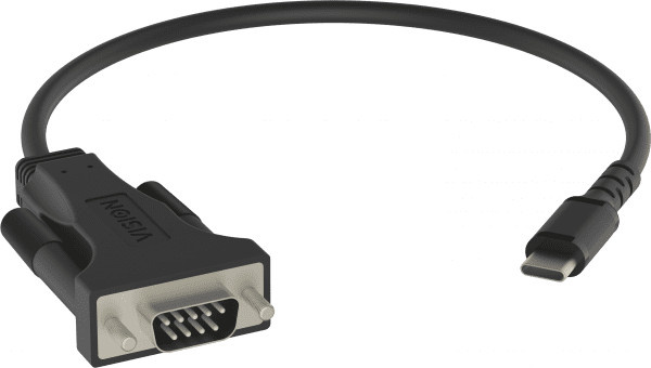 Vision Professional Serieller Adapter USB-C (M) zu DB-9 (M) in Schwarz - Bild 1