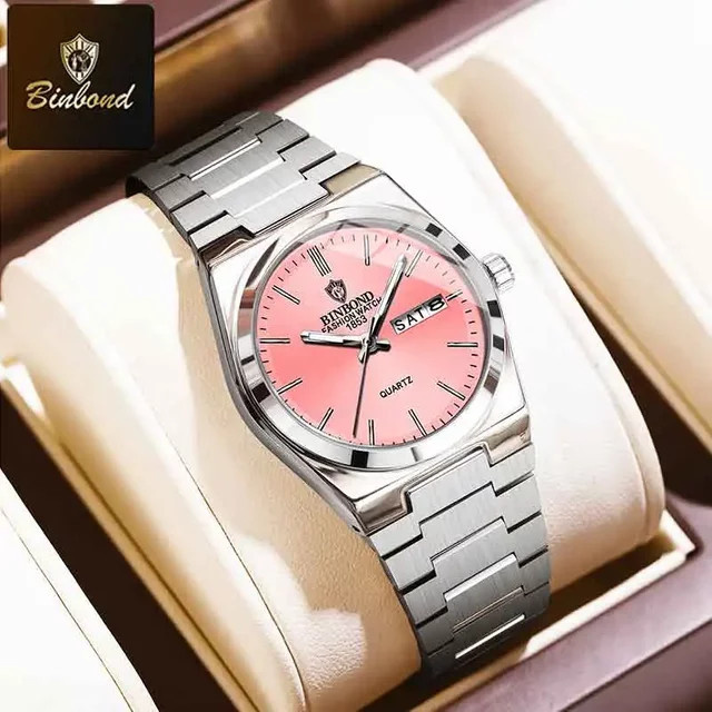 BINBOND Armbanduhr, Quarz, Edelstahl, Silber, Damen - Bild 1