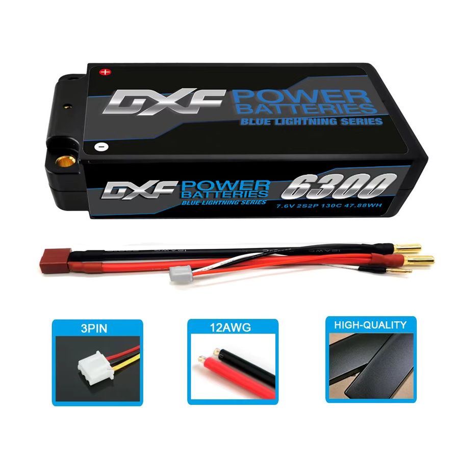 Dxf Lipo 2s Shorty Graphen Batterie Hv, 7,6 V 6300mah 130c, 4mm 5mm Kugel - Bild 4