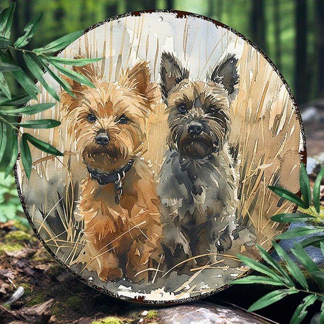 Rundes Aluminiumschild Cairn Terrier von Potdemiel Durchmesser: 20,3 cm - Bild 1