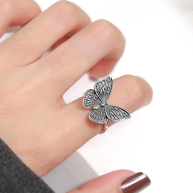 Ring Schmetterling, Silber, Damen, Vintage - Bild 1