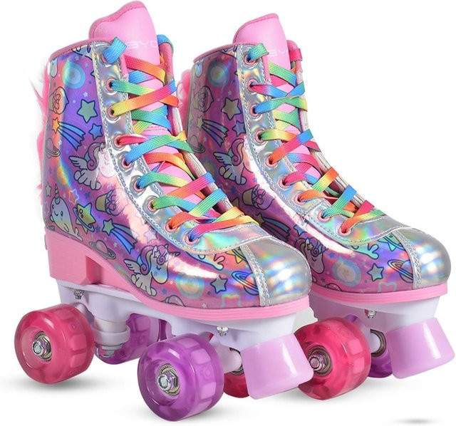 Byox Rollschuhe Einhorn mit beleuchteten PU-Rädern Größe M (31-34) - Bild 1