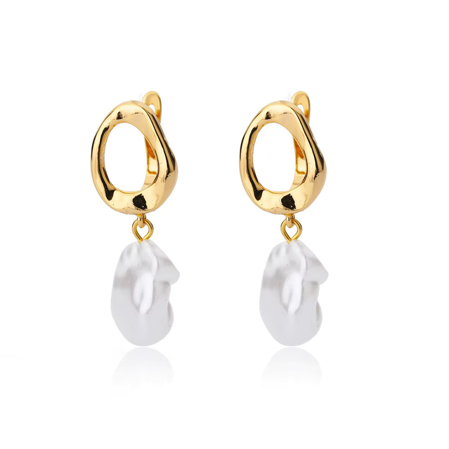 HPTOTMG Ohrringe, Edelstahl, Gold, Perle, Damen - Bild 3