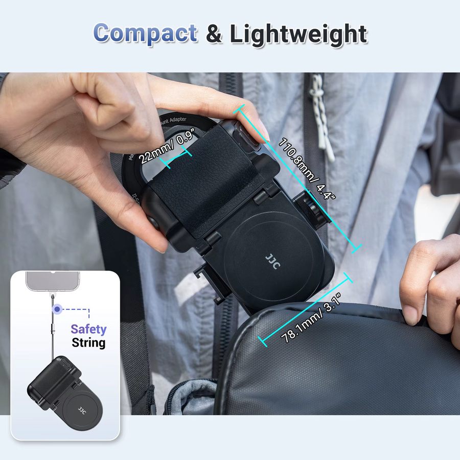 JJC Magnetischer Handy-Objektivfilteradapter und magnetischer Snapgrip-Handgriff für iPhone 17 16 15 14 Pro Max in Schwarz - Bild 5