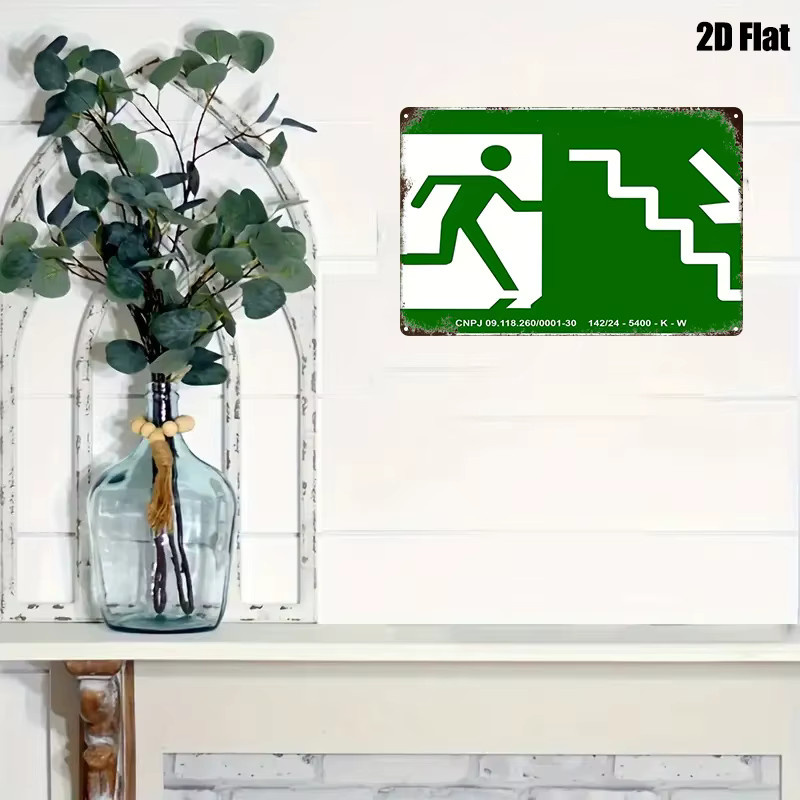 DDPNKL Notausgangsschild mit Laufender-Figur und Treppensymbol in Grün, B/H: 30,0 x 20,0 cm - Bild 2