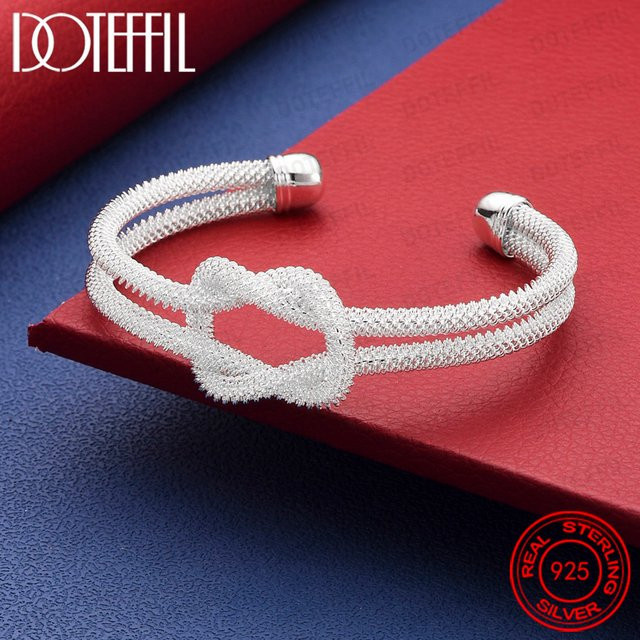 DOTEFFIL Armreif, 925 Sterlingsilber, verflochten, Unisex - Bild 1