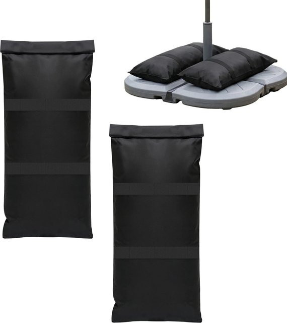 Relaxdays Sandsäcke 2er Set aus Polyester in Schwarz, befüllbar, Höhe: 68 cm, Durchmesser: 30 cm - Bild 1