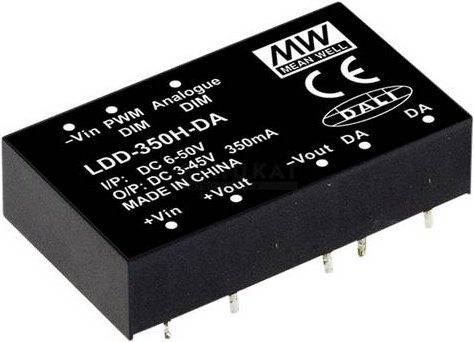 MEAN WELL LDD-350H-DA LED-Treiber Konstantstrom 350mA, Dimmbar via DALI, Schwarz, IP65 - Bild 1