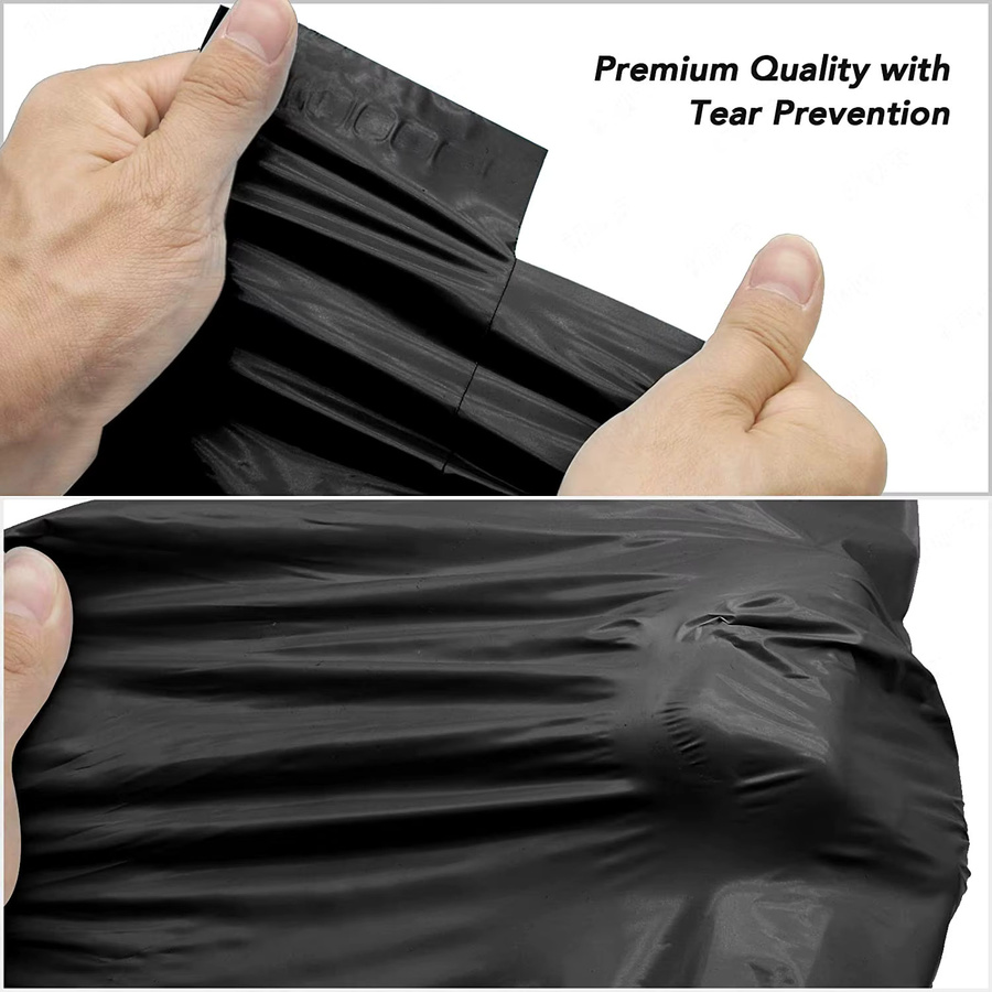Cozelopack Poly Mailer Versandtaschen Schwarz, 10 Stück, wasserdicht und reißfest, B: 30,0 cm, H: 17,0 cm - Bild 3