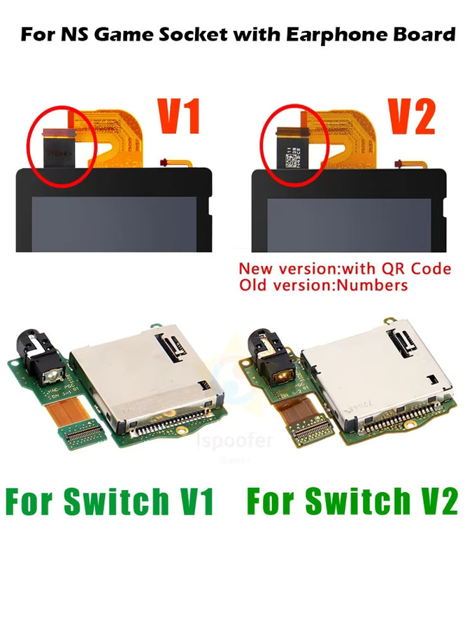 Ersatz-Spielkartenschlitz-Lesegerät mit 3,5 mm Kopfhörerbuchse für Nintendo Switch V1/V2 Spielkonsole - Bild 3