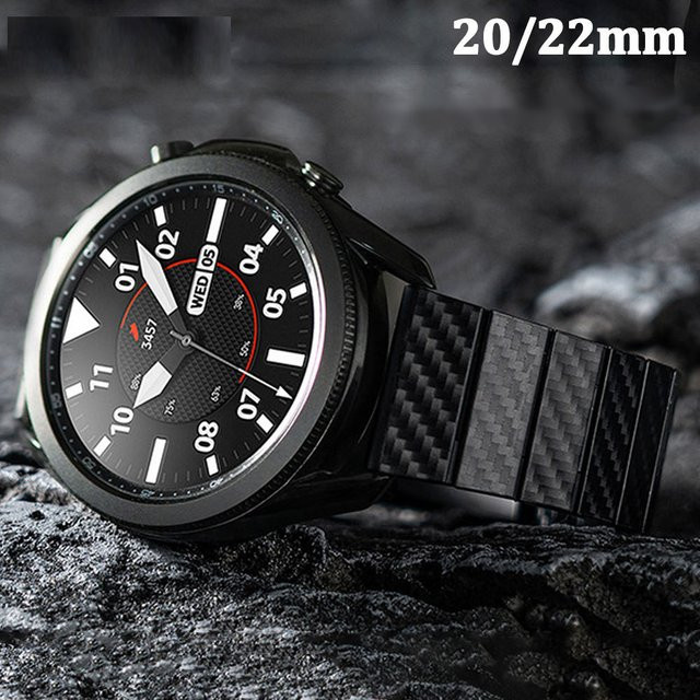 JBAILI Uhrenarmband Kohlefaser, Schwarz, Unisex - Bild 1