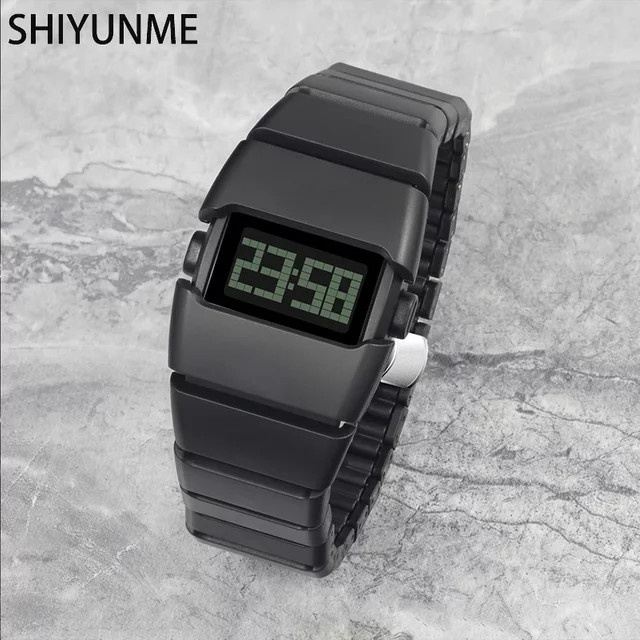 SHIYUNME Armbanduhr, Digitaluhr, Kunststoff, Schwarz, Herren - Bild 1
