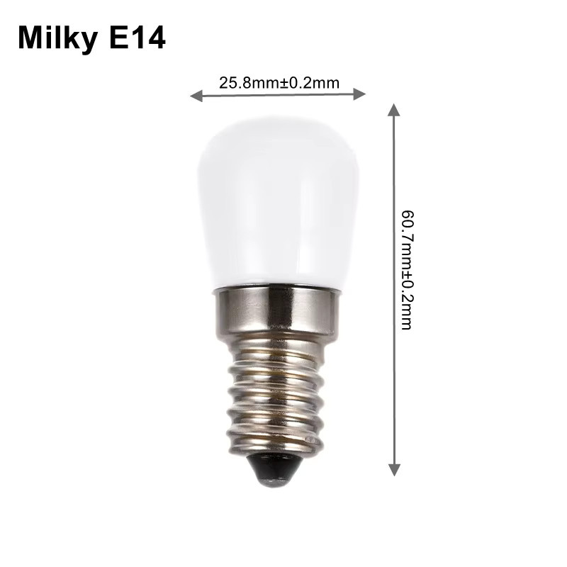 YORYZENG Mini LED-Lampe E14 E12 für Kühlschrank und Gefrierschrank, 2W, Weiß - Bild 2