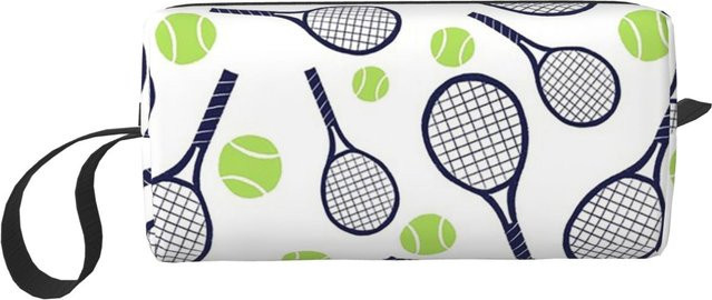 Federmäppchen mit Tennisschläger und Ball für Kinder, buntes Textil-Stoffbeutel als Stiftbox oder Kosmetiktasche - Bild 1