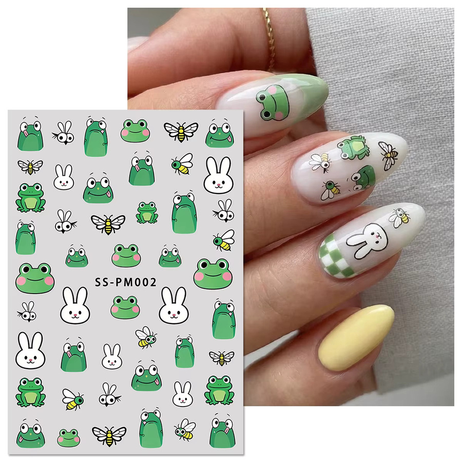 QIANJIKU Nagelsticker, Dinosaurier, Marienkäfer, Frosch, Avocado, Kawaii Designs - Bild 2