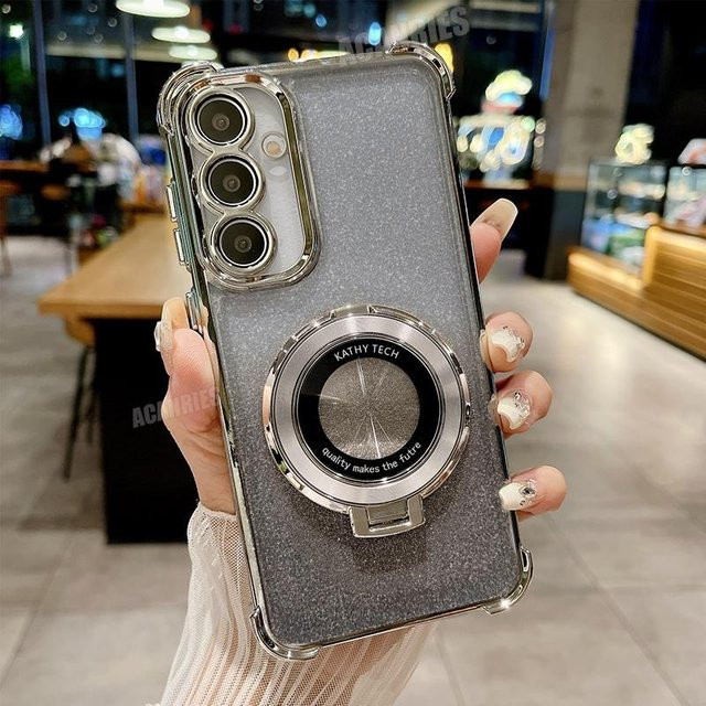 Luxus Silikon Schutzhülle mit Standfunktion für Samsung Galaxy A55 A35 A25 A16 A15 A36 A54 A34 A14 A53 5G in Grau - Bild 1