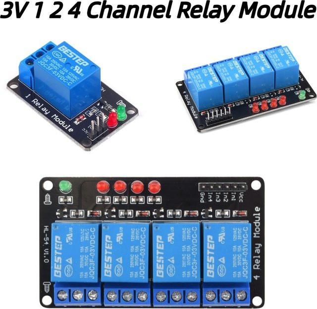 Aideepen 1 2 4-Kanal-Relaismodulplatine Low-Level-Trigger mit Lichtrelaisausgang in Blau für Arduino und Raspberry Pi - Bild 1