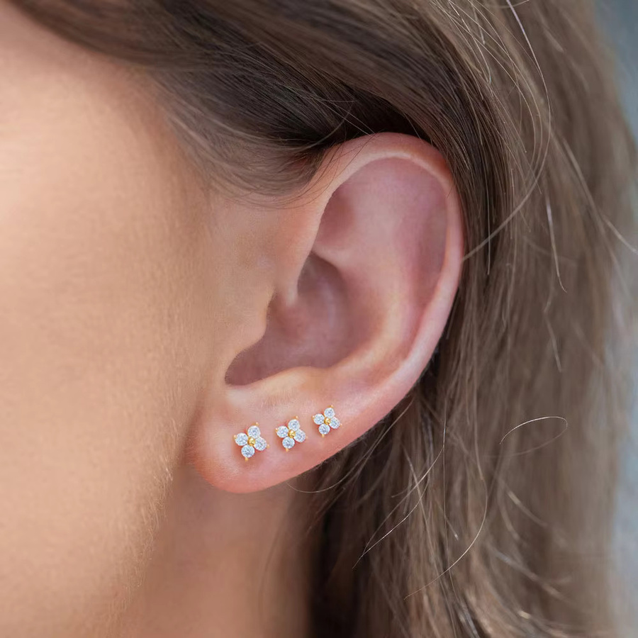 LUXUKISSKIDS Blumenohrringe, Zirkonia, Gold, Damen - Bild 5