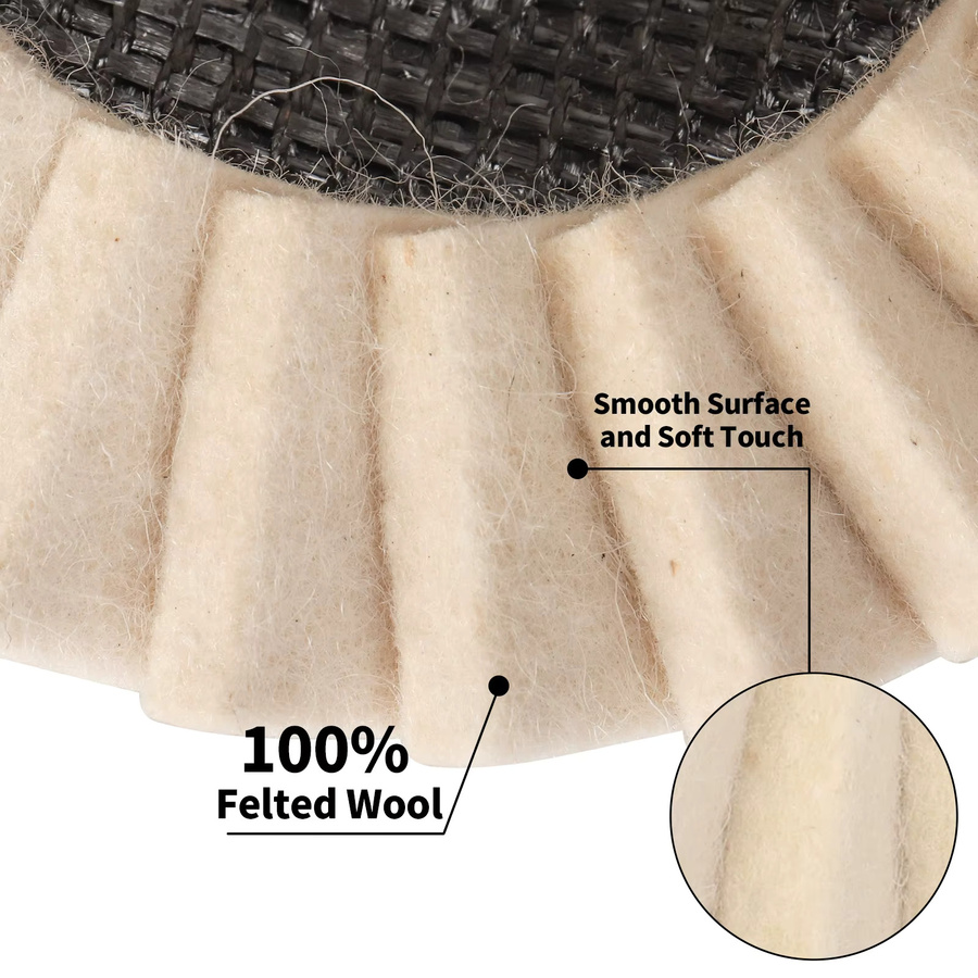 SI FANG Woll-Polierscheibenpad für Winkelschleifer, Durchmesser: 125 mm, ideal zum Schleifen von Metall, Glas und Keramik - Bild 3