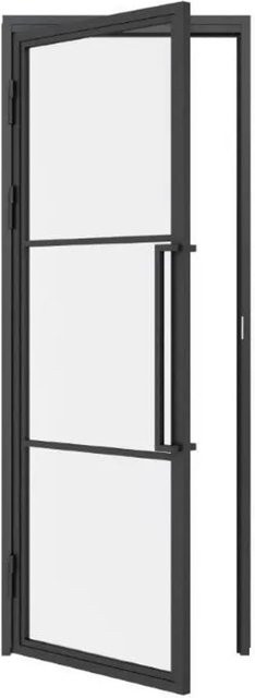 inova Loft Glastür Komplettset im Industrial Design, Klarglas, Schwarz, DIN Links, B: 93,0 cm, H: 204,0 cm - Bild 1