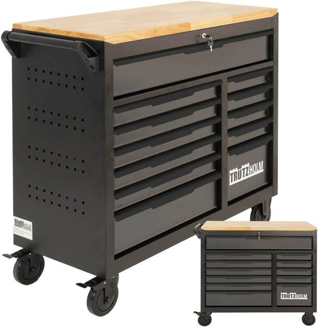 TRUTZHOLM Werkstattwagen Star XL unbestückt aus Stahl mit 12 Schubladen in Schwarz und Grau, B: 103 cm, H: 112 cm, T: 45 cm - Bild 1