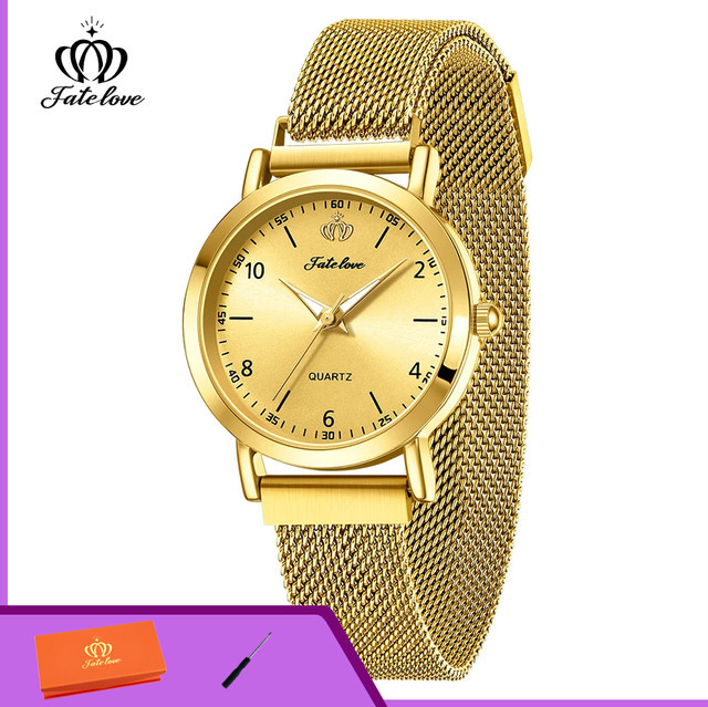 Fatelove Armbanduhr, Quarz, Edelstahl, Gold, Damen - Bild 1