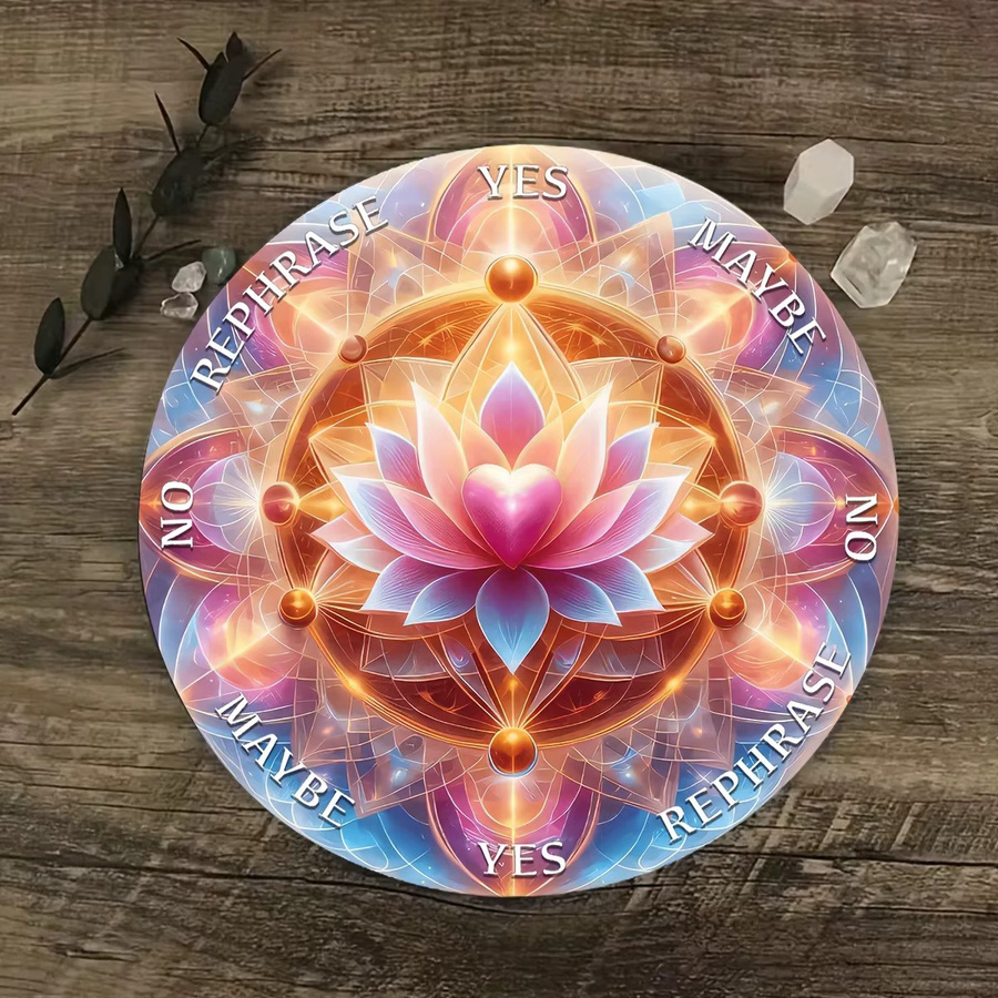 Lotus-Pendel-Wahrsagetafel mit Kristallkugel und Pendelschaukel für spirituelle Meditation, buntes Floral-Design im Boho-Stil - Bild 4