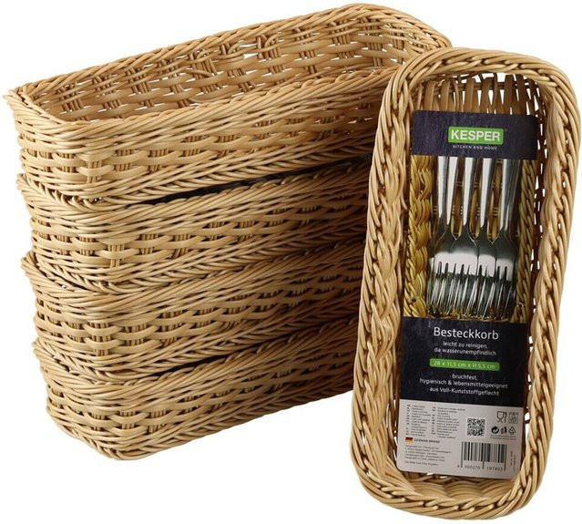 Kesper Besteckkorb aus Kunststoff in Braun, B/H/L: 11,5 x 27,5 x 11,5 cm - Bild 1