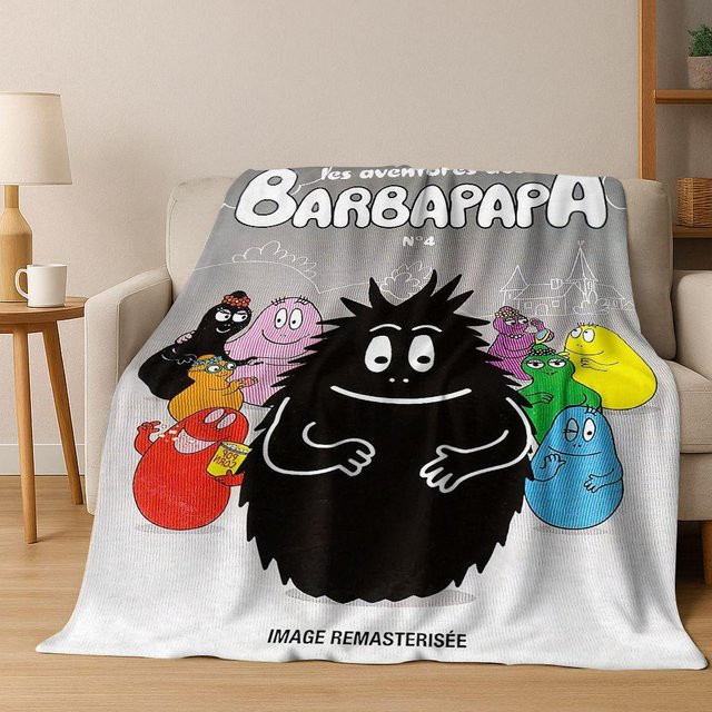 Barbapapa Barbamama Familie 3D Flanelldecke, weiche und warme Überwurfdecke für Kinder, Mehrfarbig, B/H: 100 x 150 cm - Bild 1