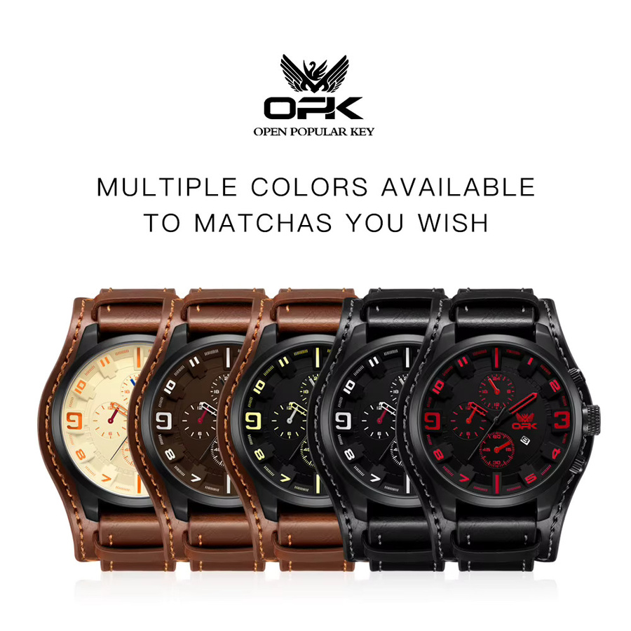 OPK Armbanduhr, Quarz, Lederarmband, Herren - Bild 5
