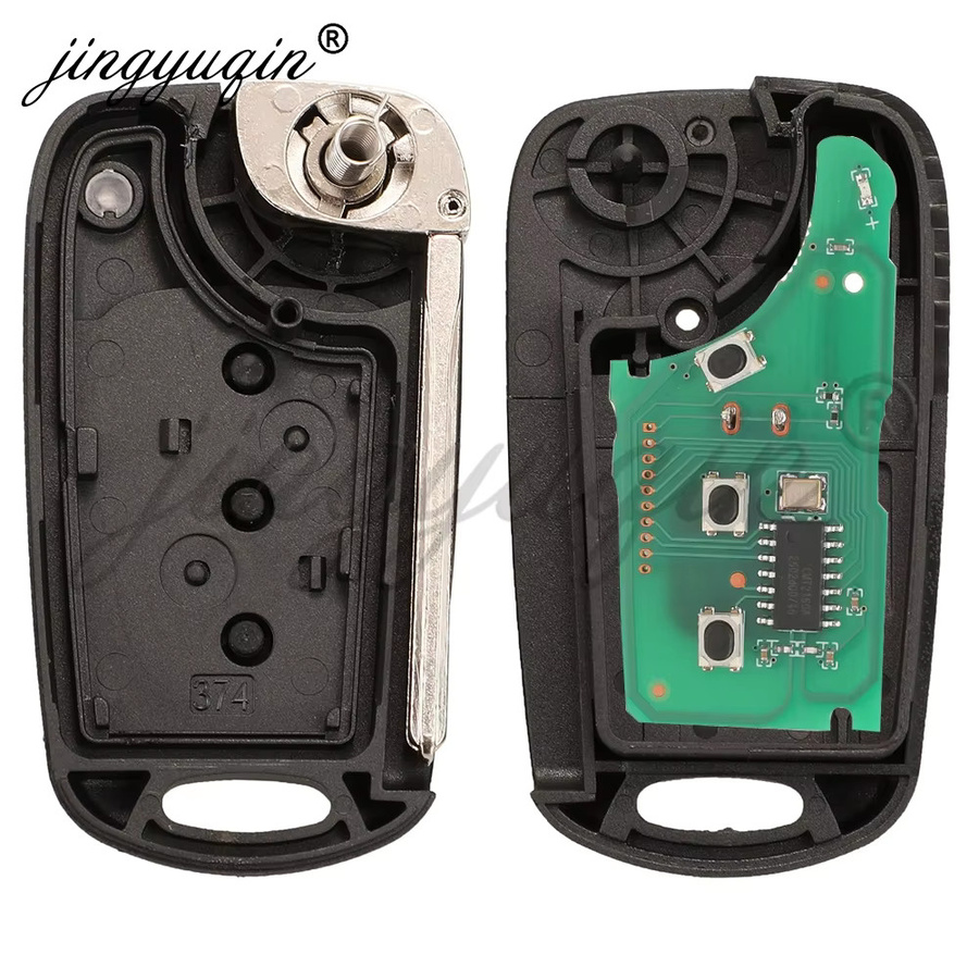 Jingyuqin Auto Schlüssel Fernbedienung Fob für Hyundai i30 und Azera, 433 MHz ASK ID46 Flip Key, Schwarz, Teilenummer 95430-2L600/2L650 - Bild 5