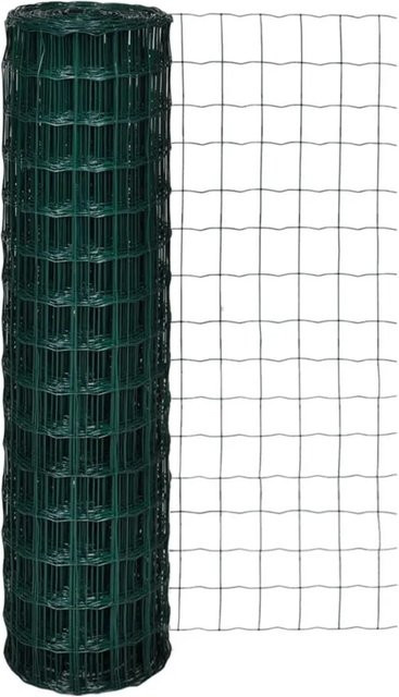 vidaXL Gartenzaun Maschendraht Schweißgitter aus Stahl mit PVC-Beschichtung, Farbe: Grün oder Schwarz, B: 10 m, H: 1,5 m - Bild 1