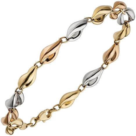 Colfem Armband, 585 Gold, tricolor, 19 cm, Unisex - Bild 1